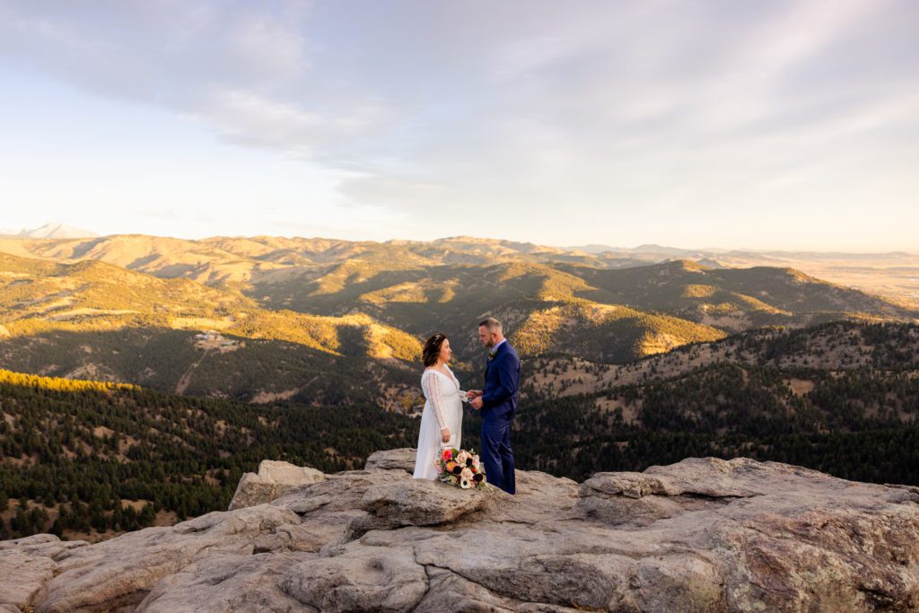 A sweet and simple sunrise elopement with an epic Colorado view and a mild hike
