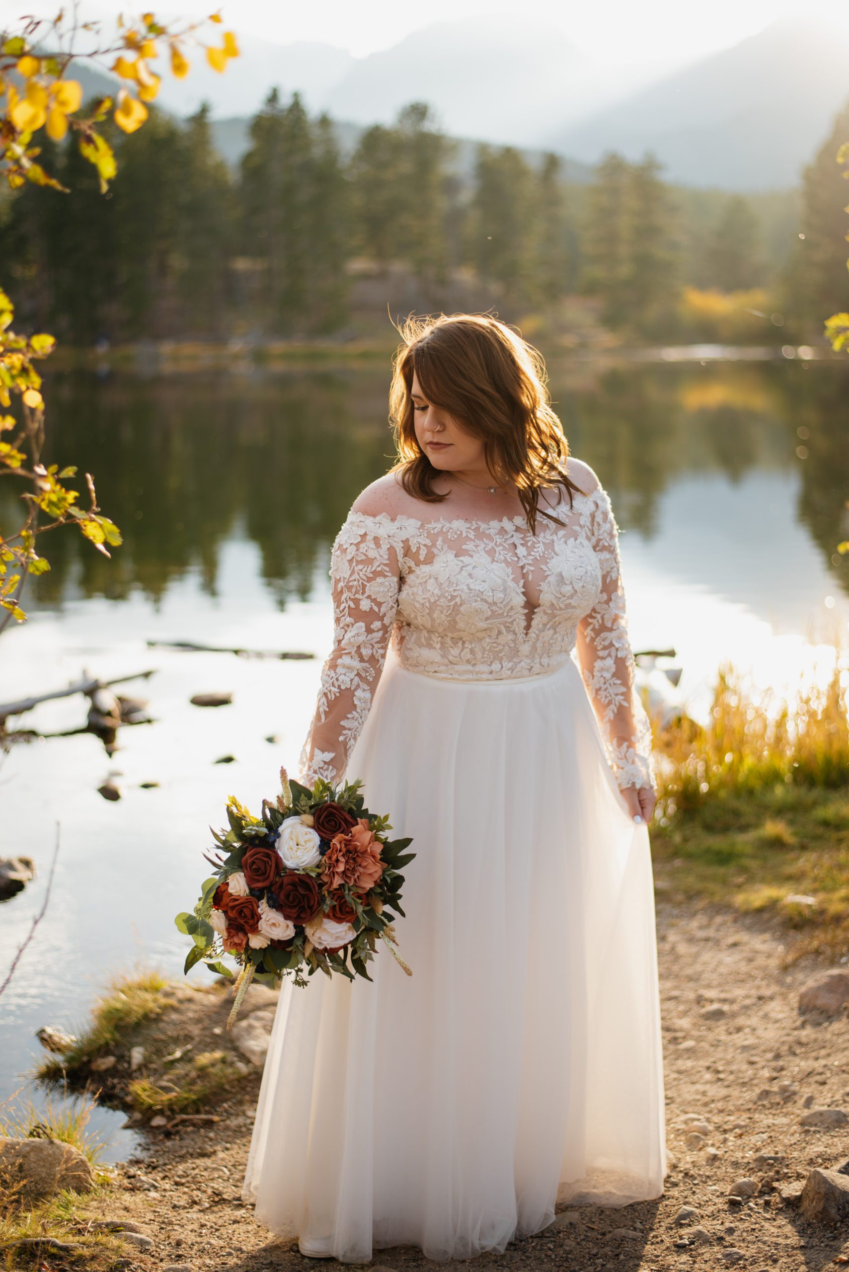 Beautiful bride at Sprague Lake - RMNP