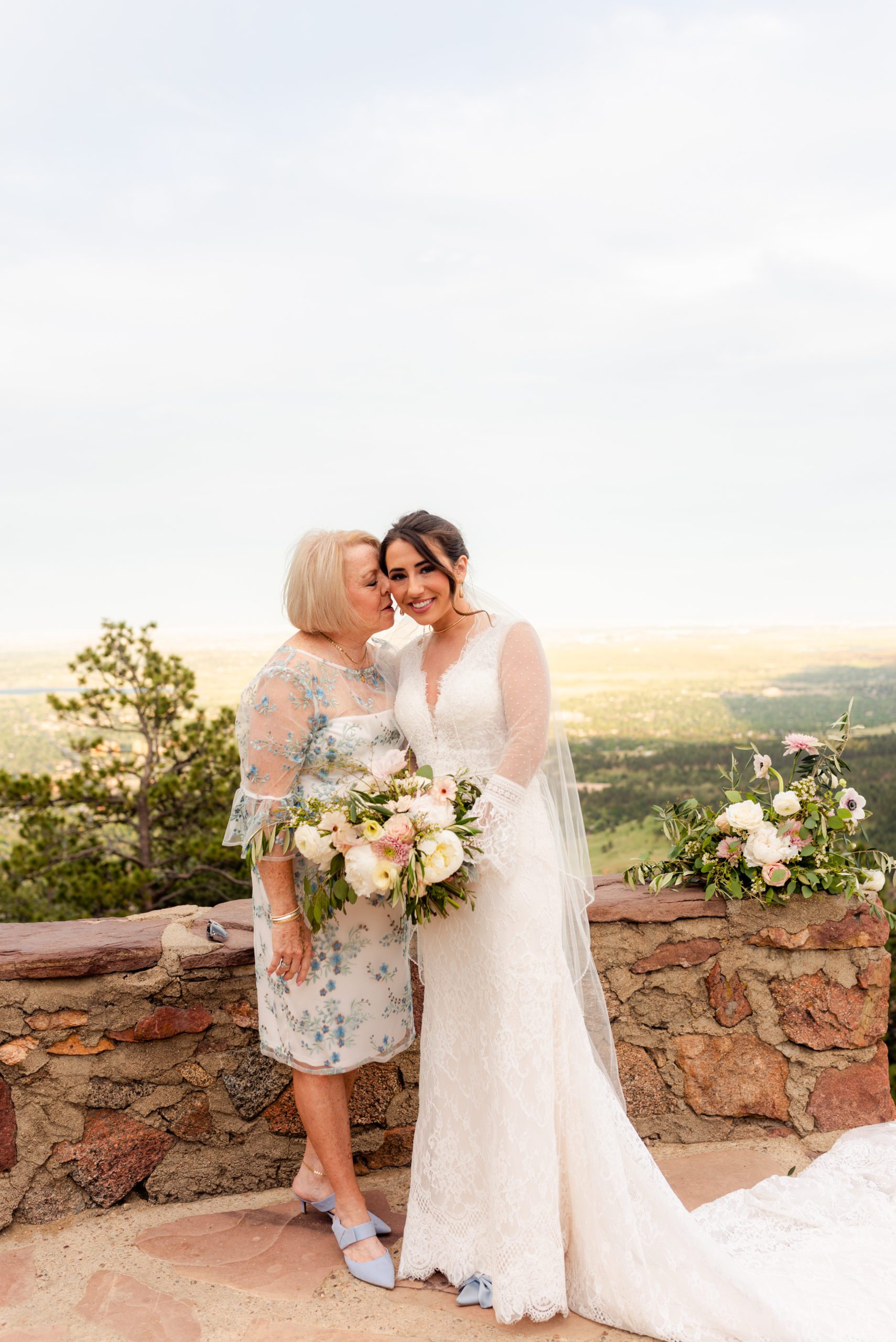 Photo of Bride with her mother at Sunrise Amphitheater. 