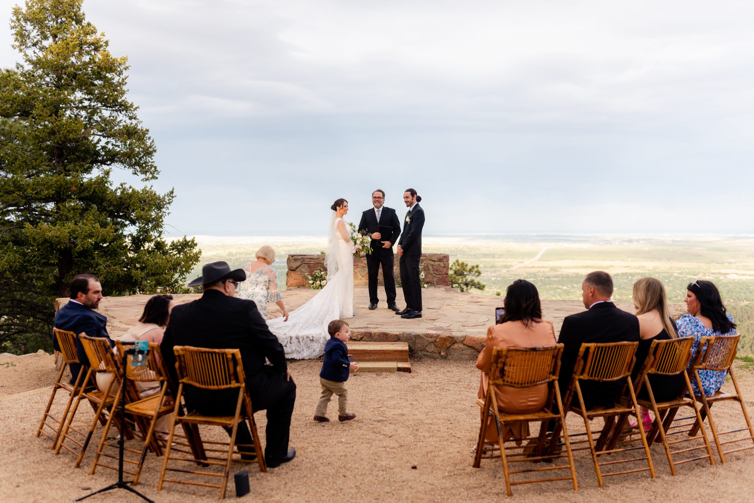 The Bride and Groom's Intimate Elopement Ceremony at Sunrise Amphitheater 