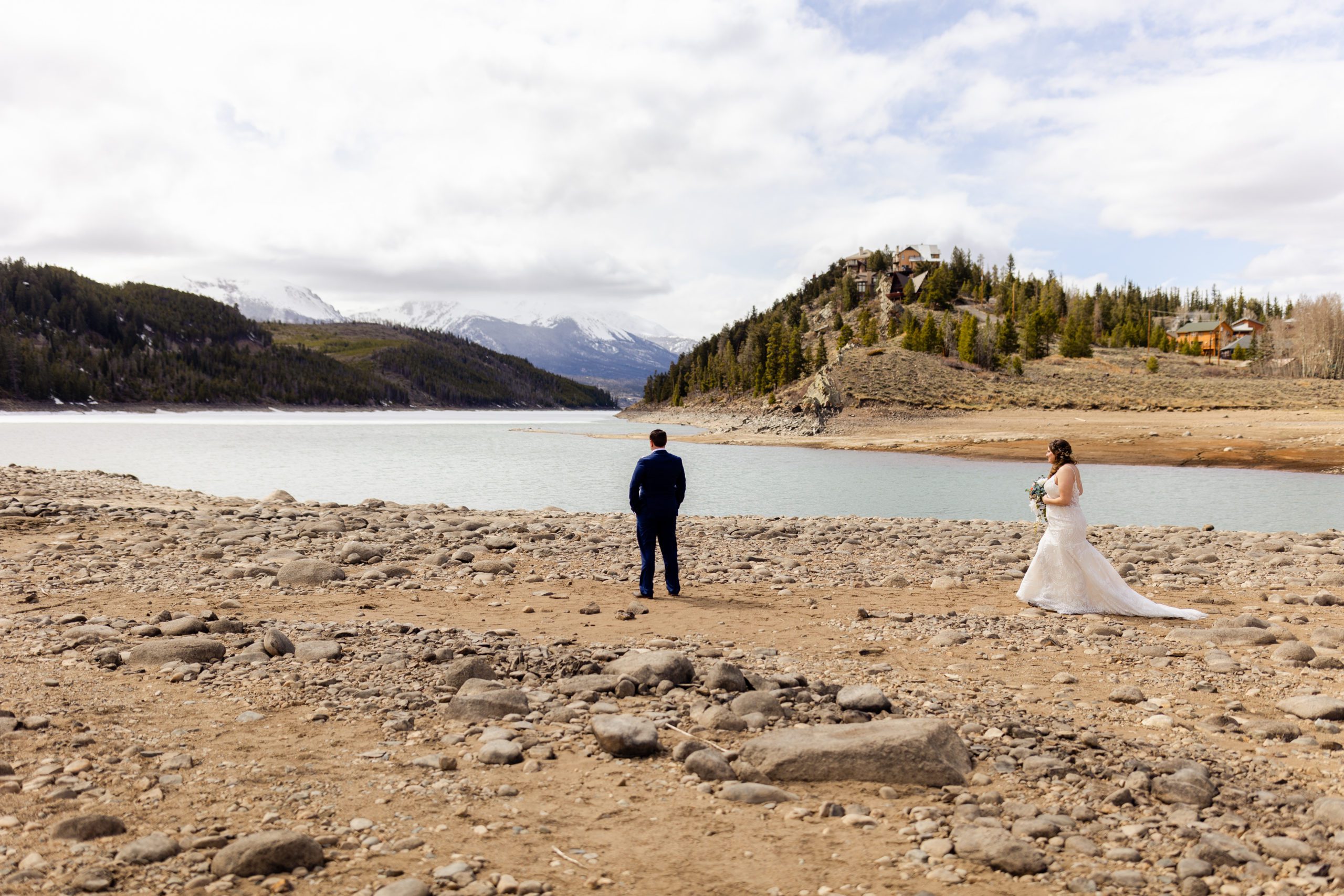 The bride and groom before their first look. Prior to their Sapphire Point Elopement.