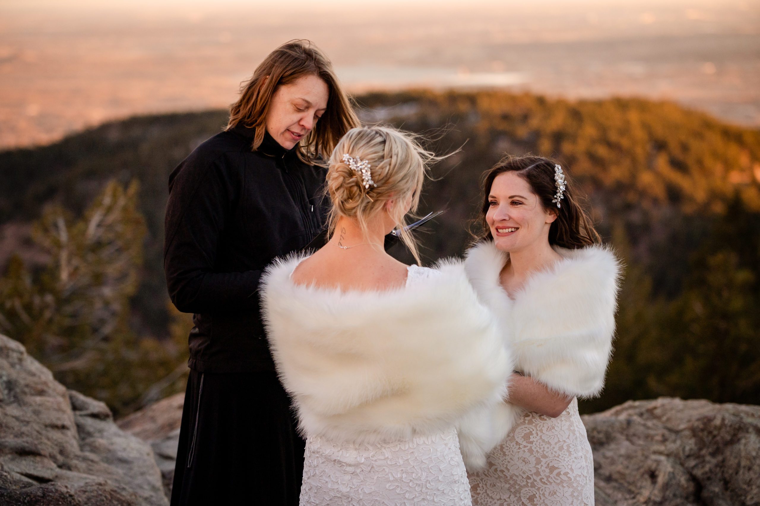 The two brides during their Lost Gulch elopement. 
