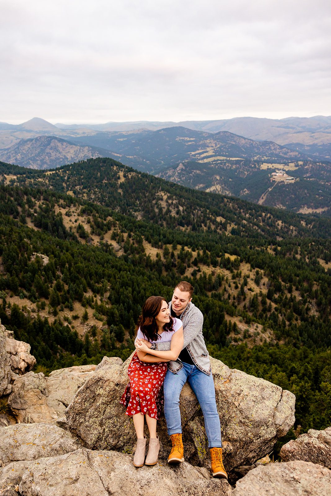Lost Gulch Engagement Photos during Sunrise in Boulder Colorado