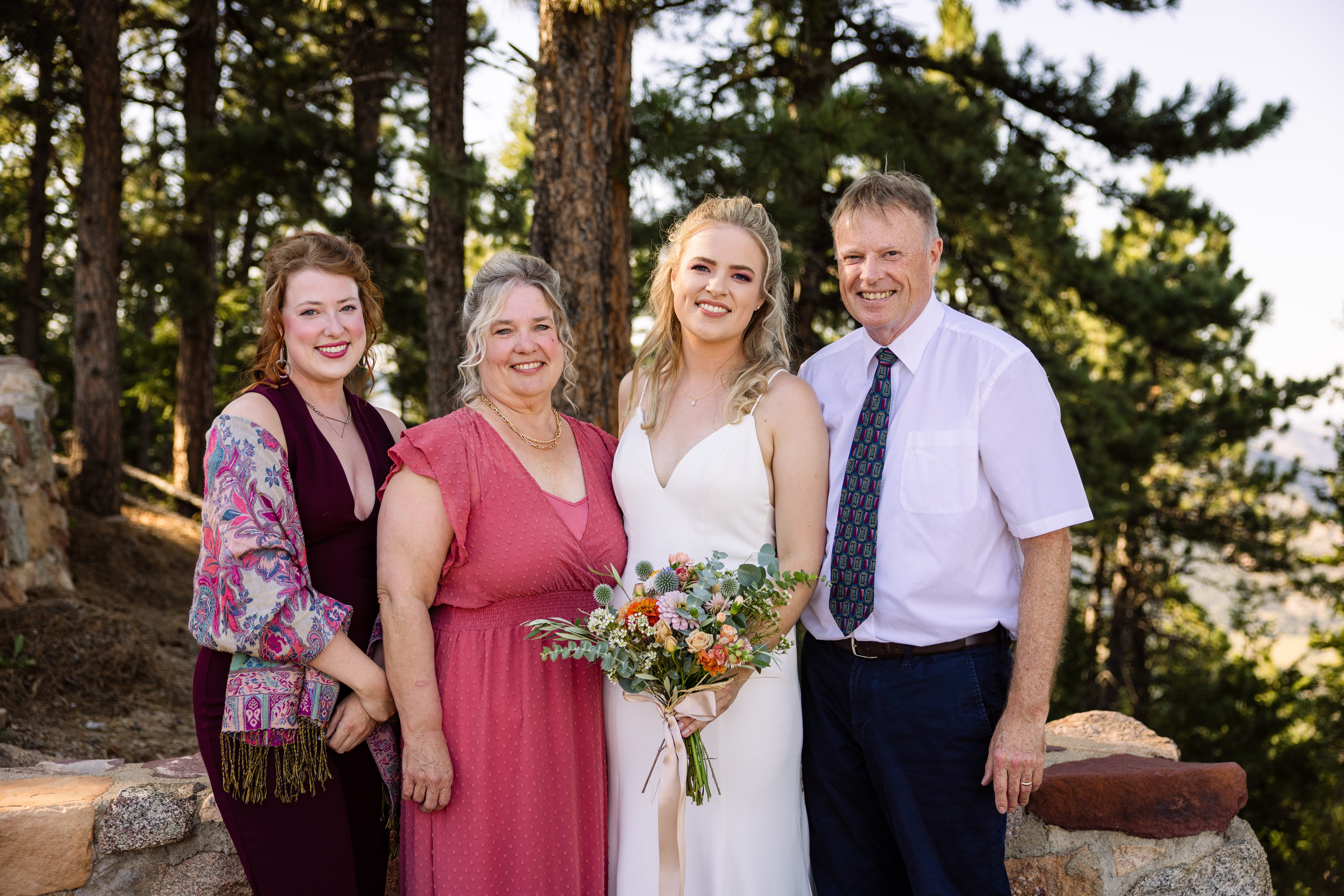 The bride with her family after her Sunrise Amphitheater wedding.