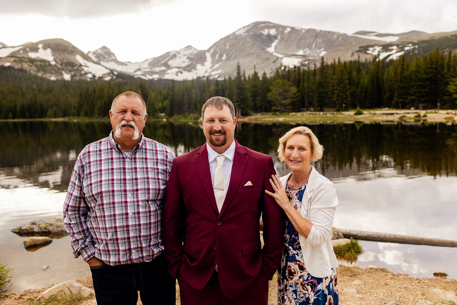 The groom and his parents at Brainard Lake.
