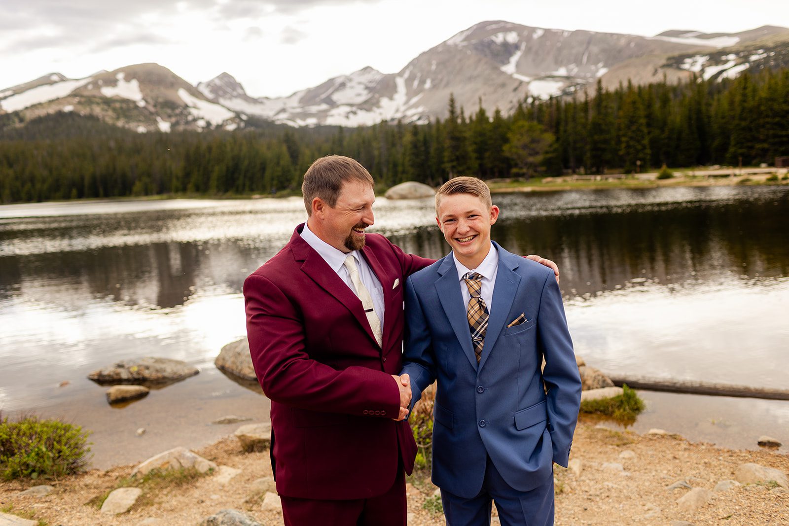The groom and his son at Brainard Lake for his wedding.