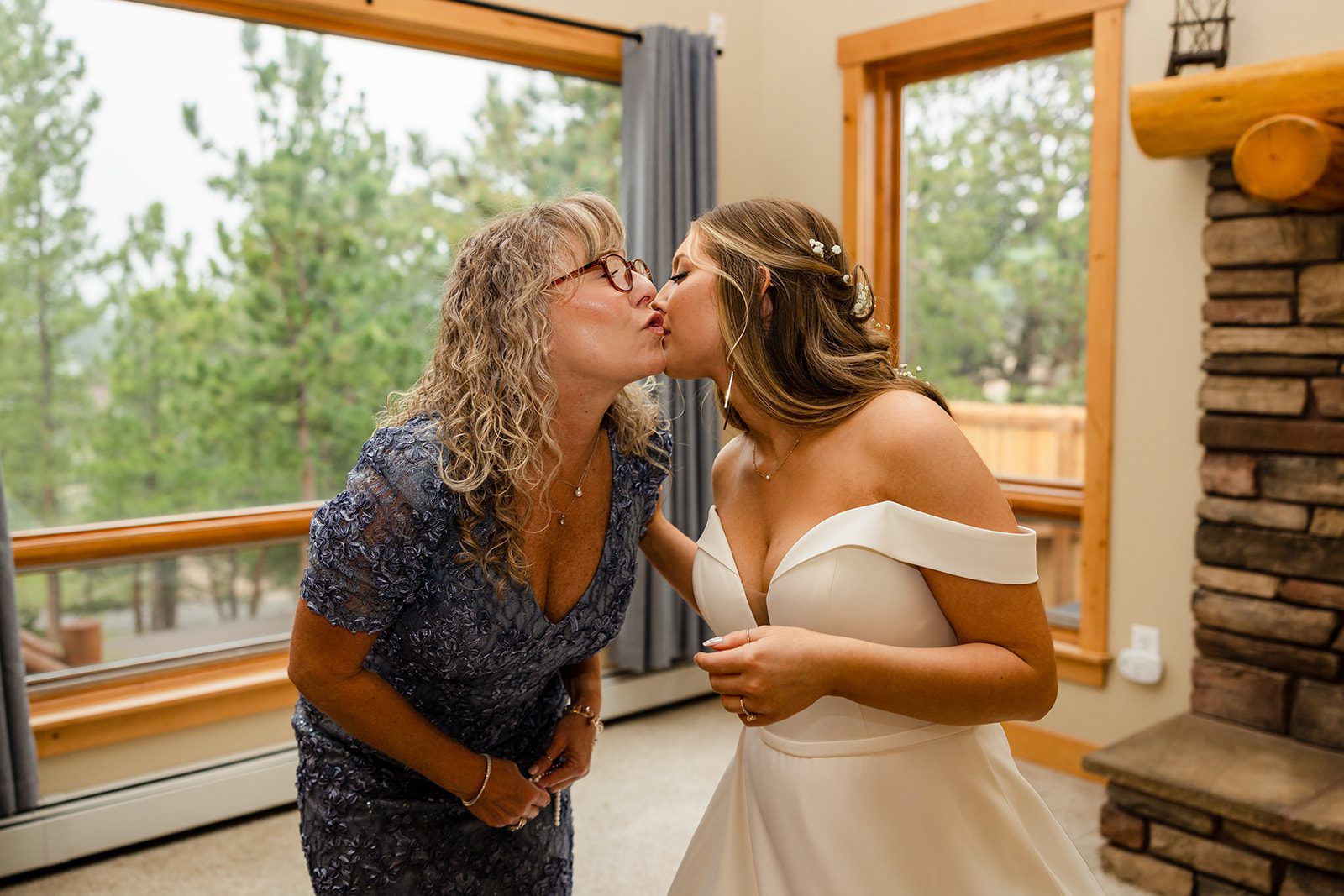 Bridal getting ready photos at Airbnb before her Hidden Valley Elopement