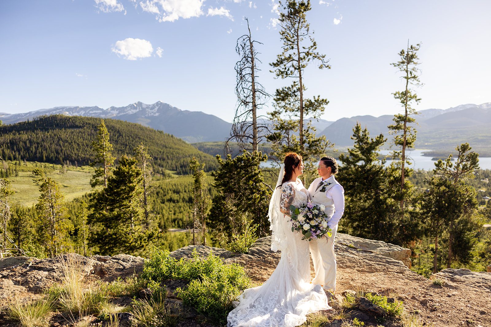 Newlyweds after their Summit County Elopement ceremony. 