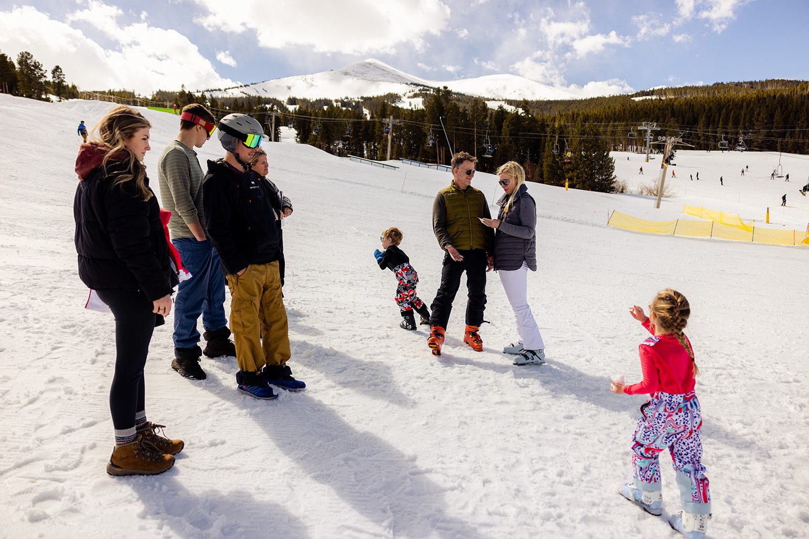 kids playing during their parents vow renewal ceremony in Breckenridge, Colorado