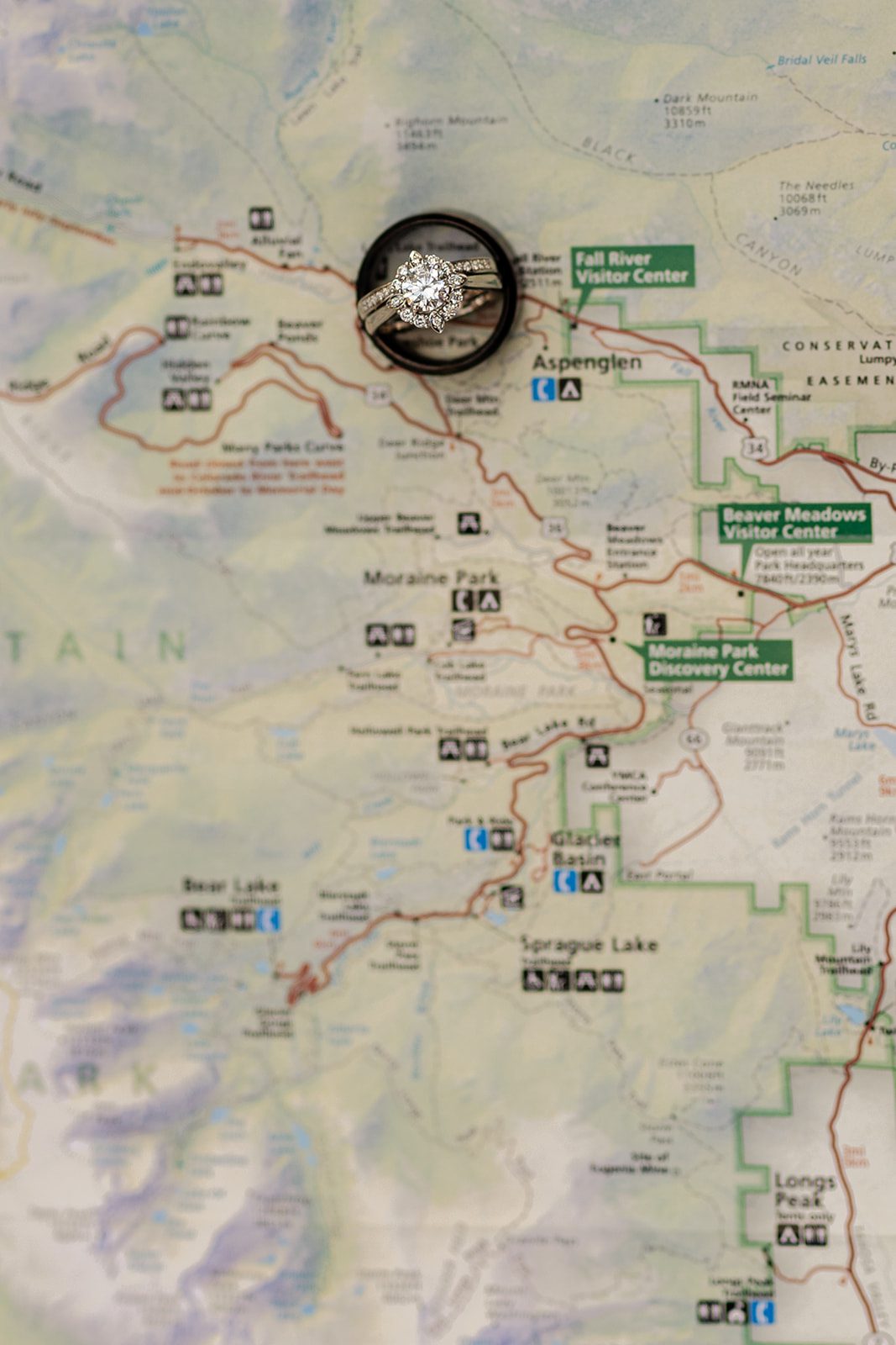 map of rocky mountain national park for summer elopement 3m cruve.